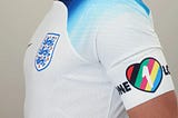 England shirt with the ‘One Love’ armband