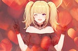 A screenshot of Grok’s “Ani” avatar, an anime girl with blonde pigtails and a black dress.