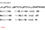 核分裂反應式的能量問題？