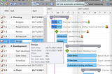 Loading tasks with preinitialized duration and percent complete values