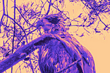 stylized photo of a fledgling Bald Eagle