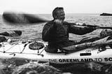 Olly Hicks ocean rowing during the Greenland to Scotland Challenge