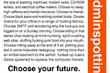 Adminspotting Poster .. Choose your future. Choose to Sysadmin.