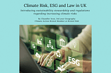 There are 7 images in this post, all with a powder blue background and black text. The first image introduces the topic of the sustainability article which is ‘Climate Risk, ESG and Law in UK, Introducing sustainability stewardship and regulations regarding increasing climate risks by Chandler Jeon, 3rd year Geography Climate Action Bristol Member at Bristol.