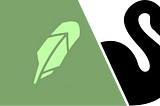 The Robinhood app logo juxtaposed with the outline of a black swan