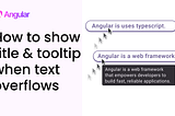 Video: How to show title & tooltip when text overflows