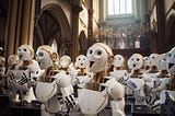 A Choir of AI Voice Clones singing in Church.