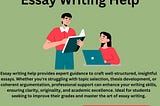 Mastering Essay Writing Help