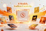 SuperImage Advanced Mode showing eight AI models for designers and creators