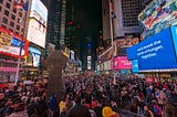 Times Square New York taken using Pixel 6A