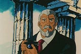 imagem: mitsumasa kido com câmera fotográfica em ruínas gregas.