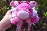 자주빛 분홍 돼지 수제봉제인형 violet pink piggy handmade plush