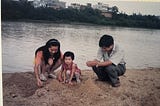 During happier times with my parents