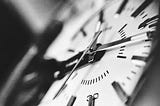 Black and white picture of clock