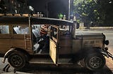 An antique car tax in Havana, Cuba