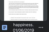 01.06.19 // happiness.