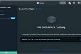 The interface of the docker application
