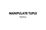 How to manipulate tuple in python.