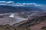 A view looking into Death Valley, CA, one of the hottest places on Earth.