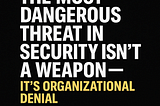 The Most Dangerous Threat in Security Isn’t a Weapon — It’s Organizational Denial.