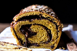 Chocolate Cinnamon Swirl Pumpkin Brioche Bread.