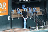 The Twins reliever, Lewis Thorpe, looses up in the bullpen.