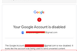 How Sending an Email to Our Elected Official resulted in Gmail disabling my account