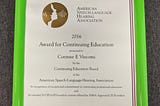 The ASHA Award for Continuing Education