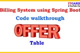 Code Walkthrough of Offer and Category Table