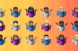 Cover image, emojis of people of various ethnicities shrugging