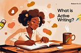 Illustrated cover of a woman writing in a notebook with floating heart symbols and a coffee mug on the table, visually representing emotional and attentive writing. Generated with Canva AI.