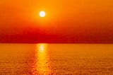 Sunset on water.