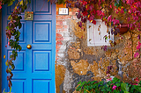 Blue Door, Tuscany, Italy