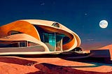 A house built by an artificial intelligence on the surface of Mars for space exploration