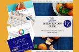 examples of the pages and worksheets in the free ultimate offer creation guide from Laura Zavelson