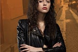 Cover of the novel Cecilia Unleashed showing a young woman with a leather jacket.