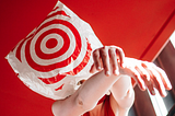 Target bag representing affiliate marketing and customers purchasing products