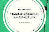 Blockchain explained in non technical terms