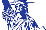 Vector drawing by the author, of the Statue of Liberty