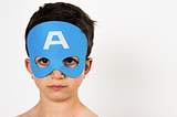 Child wearing the Captain America Mask