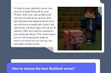 Best Minecraft Skyblock Servers