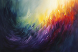 Abstract painting of light and dark colors