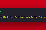 Finding my First Critical Web Cache Poisoning