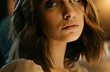 Pensive woman gazing at the camera
