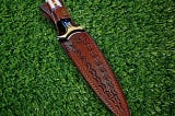 Handcrafted D2 Steel Double-Edged Dagger Blade Survival Hunting Knife with Custom US Flag Design