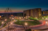 A night view of UMD campus