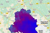 TROPOMI- derived Apr 2023 to July 2023 FNR values in Delhi