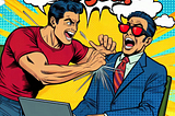 two men laughing