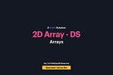 2D Array — DS : Day 1 of #100DaysOfHackerrank (with Swift)