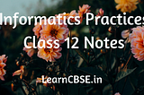 Information PractInformatics Practices Class 12 Notes